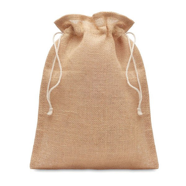 JUTE SMALL Eco-Friendly Small Jute Gift Bag with Drawstring - GiftRetail MO9928