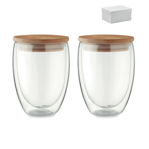 TIRANA SET Juego 2 vasos 350 ml en caja - GiftRetail MO6739