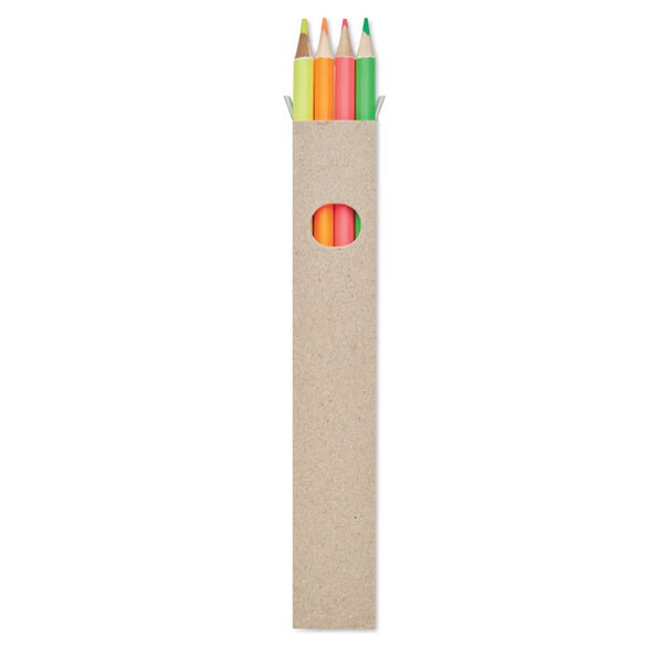 BOWY 4 lápices de colores en caja - GiftRetail MO6836