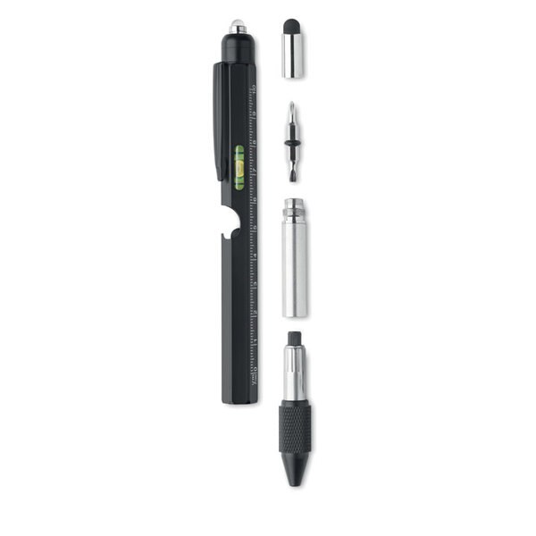 RETOOL Multifunctional Stainless Steel Pen with LED and Ruler