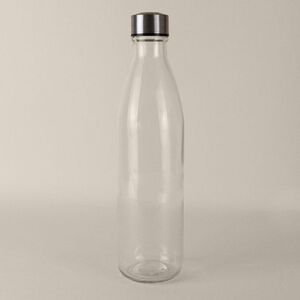 Goya 39522 - Glass Bottle with Stainless Steel Cap, 1L H2O