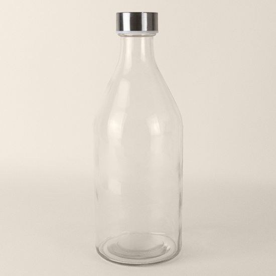 Goya 39523 - Botella de vidrio con tapa acero inoxidable 1L MINERAL