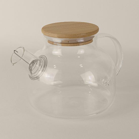 Goya 52025 - Borosilicate Teapot with Bamboo Lid & Metal Filter HERBAL