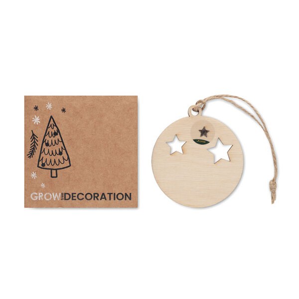 ROSEED Wooden bauble shape hanger - GiftRetail CX1556