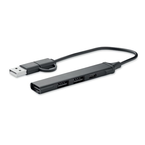 CURRENT Hub  USB de 4 puertos 19 cm - GiftRetail MO2294