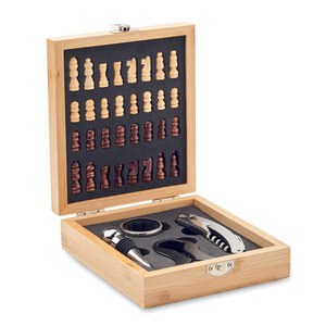 CHESSET Tablero ajedrez juego de vino - GiftRetail MO2393