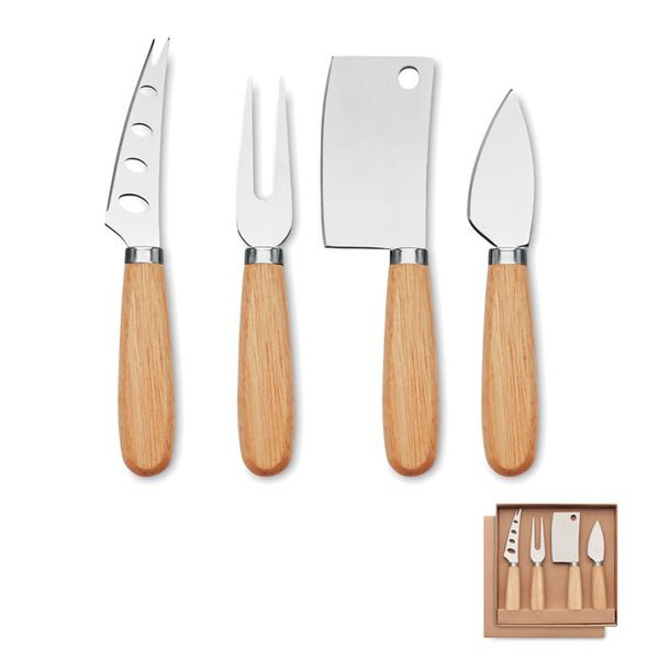 CAMEMBERT Set de 4 cuchillos para queso - GiftRetail MO2547