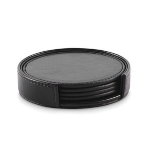 POSA SET Juego de 4 posavasos de PU - GiftRetail MO2615