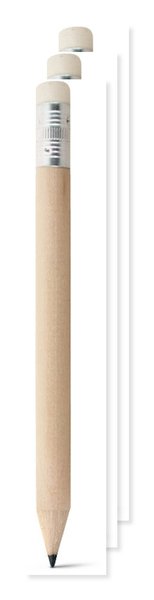 Mini lápiz HB con goma de borrar