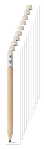 Pack de 100 Egotier 91759 - Mini lápiz HB con goma de borrar