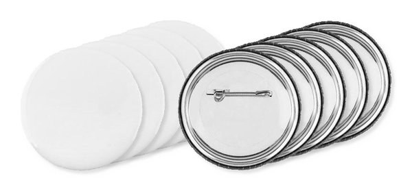 Pack de 5 GiftRetail MO9330 - PIN Botón Personalizable con Inlay de Papel