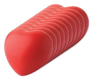 Pack of 10 GiftRetail IT3459 - LOVY Stress Relief Heart-Shaped PU Foam Squeeze Toy