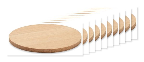Pack de 100 GiftRetail MO6602 - BAYIN Posavasos redondo de bambú