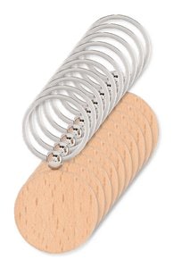 Pack de 10 GiftRetail MO9773 - TOTY WOOD Llavero redondo