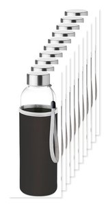 Pack de 10 GiftRetail MO9358 - UTAH GLASS Botella de cristal de 500 ml
