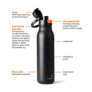 Nordic Drift ND310.03 - Botella de agua de pared simple Nordic Drift Trail RCS 750 ml