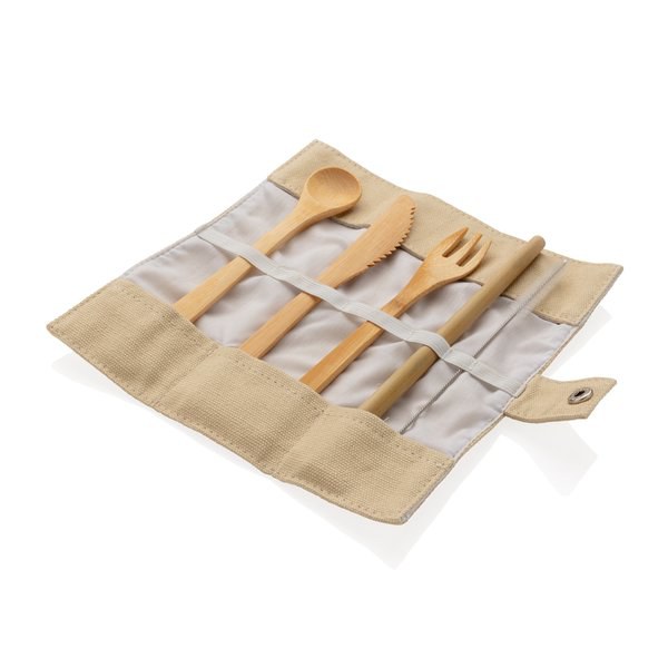 XD Collection P269.53 - Juego de cubiertos de bambú reutilizable para viajar