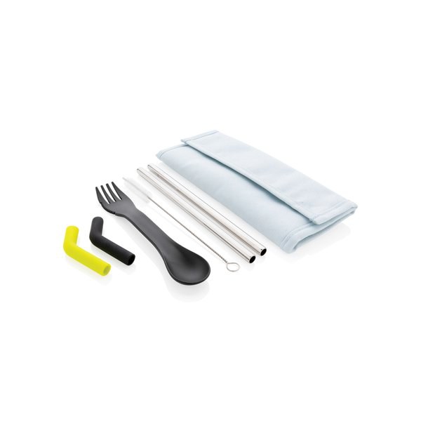 XD Collection P269.55 - Tierra 2pcs straw and cutlery set in pouch