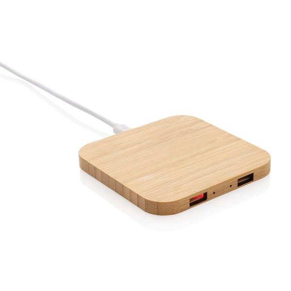 XD Collection P308.37 - Cargador inalámbrico de 10 W de bambú con USB