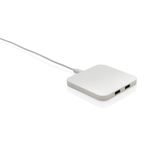 XD Collection P308.46 - Cargador inalámbrico de 10W de plástico reciclado RCS con puertos USB