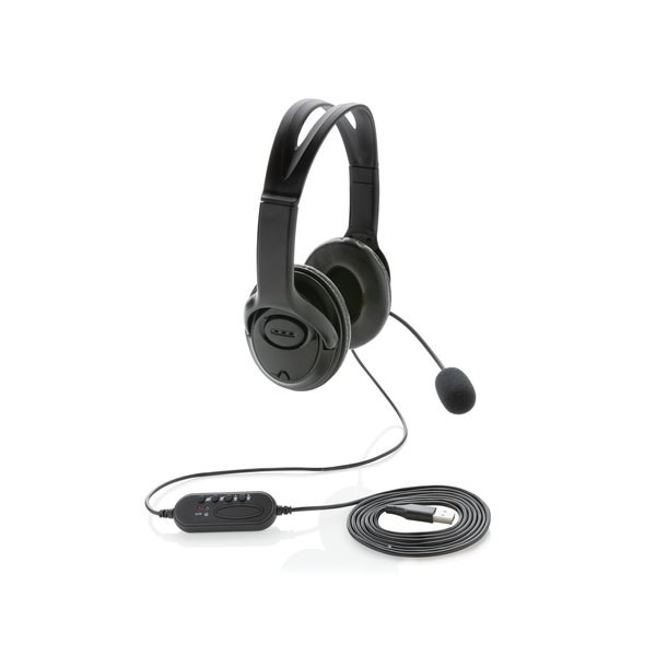 XD Collection P329.15 - Auriculares circumaurales con micrófono y cable para trabajo