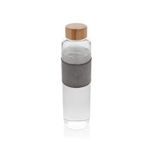 XD Collection P436.77 - Botella de vidrio de borosilicato Impact con tapa de bambú
