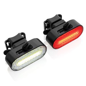 XD Collection P513.84 - Set de luces para bicicleta Lumino RCS de plástico reciclado recargables por USB