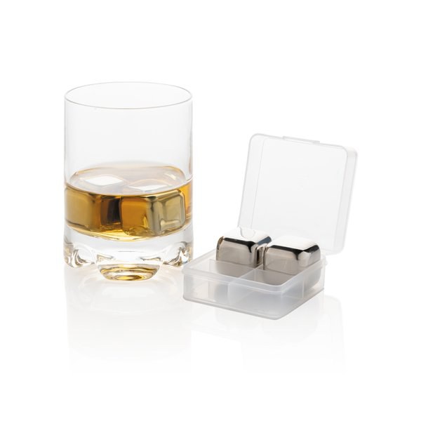 Cubitos de hielo reutilizables de acero inoxidable, 4 piezas